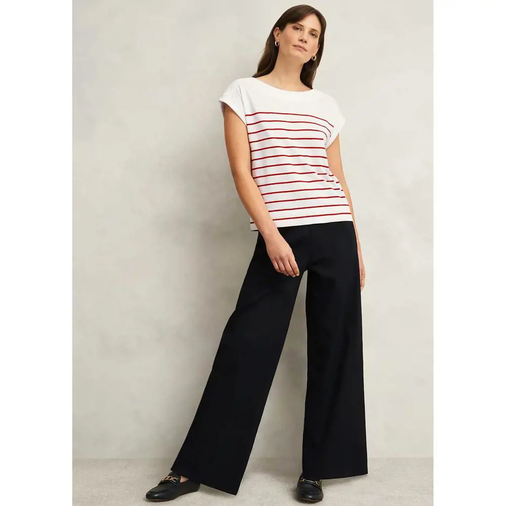Hobbs Alycia Cotton Slub Stripe T Shirt